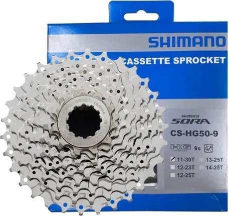 Kaseta rowerowa 9-rzędowa szosowa Mtb 11-30T Shimano CS-HG50 Sora