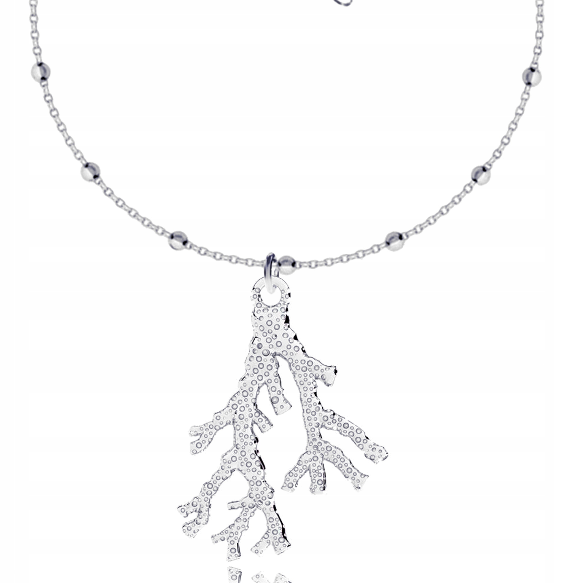 Korálovník korálový stříbrný kuličkový náramek stříbro 925