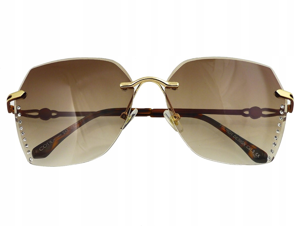 OKULARY PRZECIWSŁONECZNE DAMSKIE BEZRAMKOWE Materiał oprawki metal