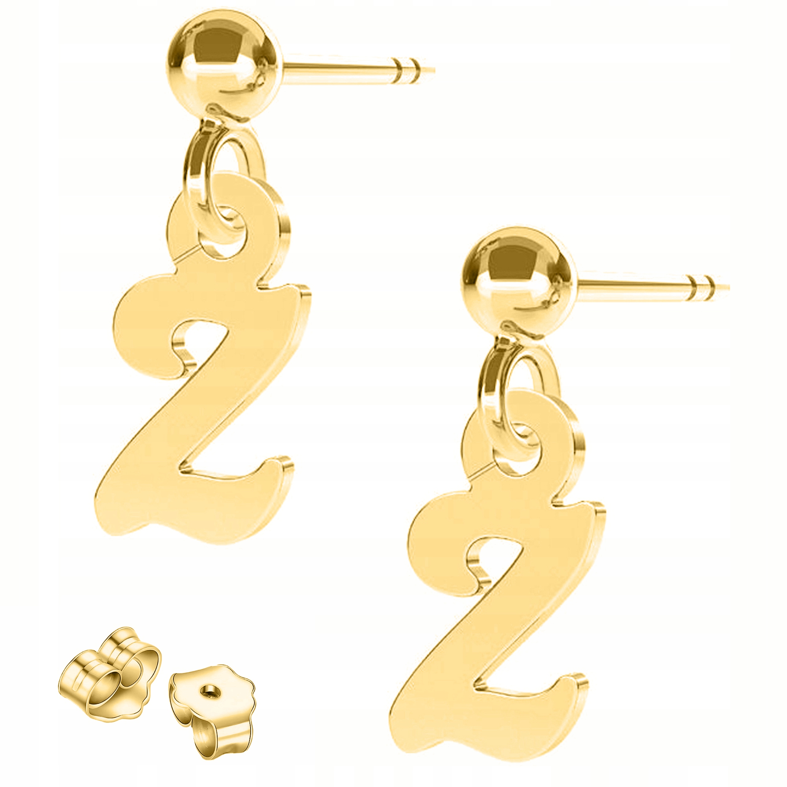 Zlaté Náušnice s písmenky Iniciály Letter Písmena Z Stříbro 925
