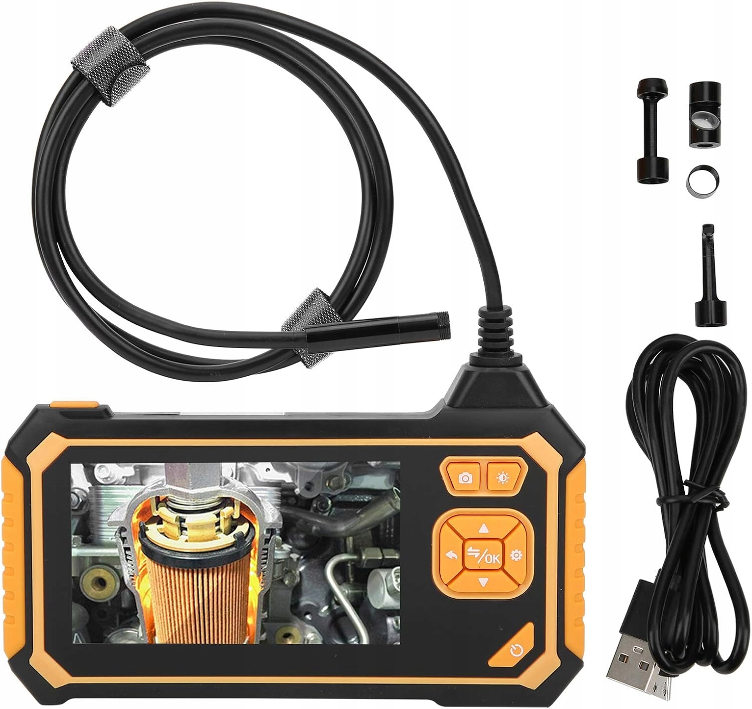 Endoskopová Inšpekčná Kamera 4,3 Full Hd LCD Usb Led LCD Displej 8MM