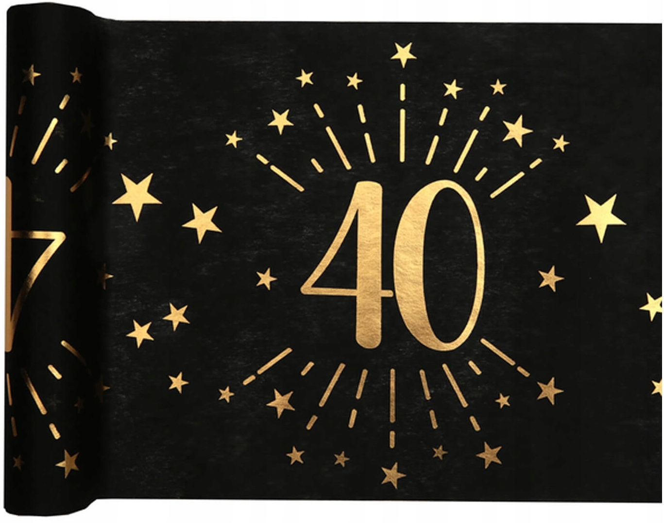 Bieżnik na 40 Urodziny Rocznica Czarny 500x30 cm
