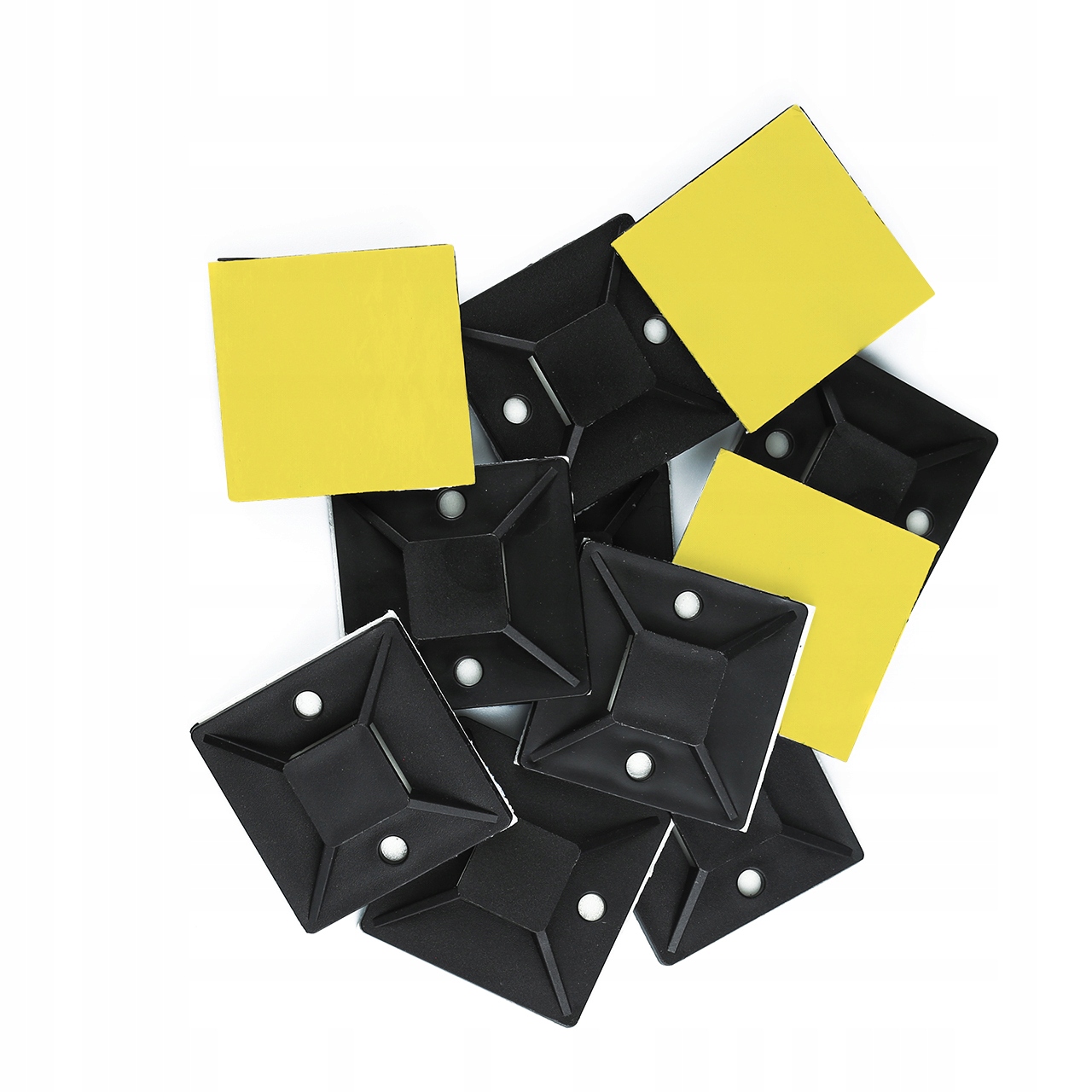 10x SAMOPRZYLEPNY ORGANIZER DO KABLI PRZEWODÓW UCHWYT TRYTYTKI KLEJ 40x40mm Kod producenta KZ-D06-40MM-B