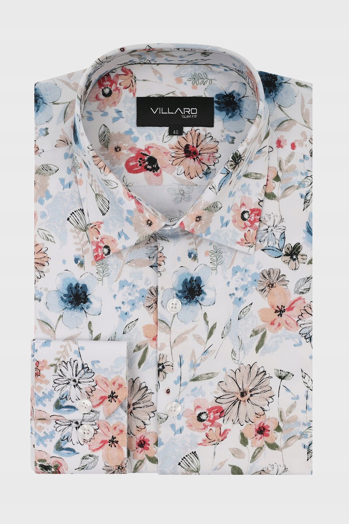 Pánská košile Květinový vzor 42-176/182 Slim Fit