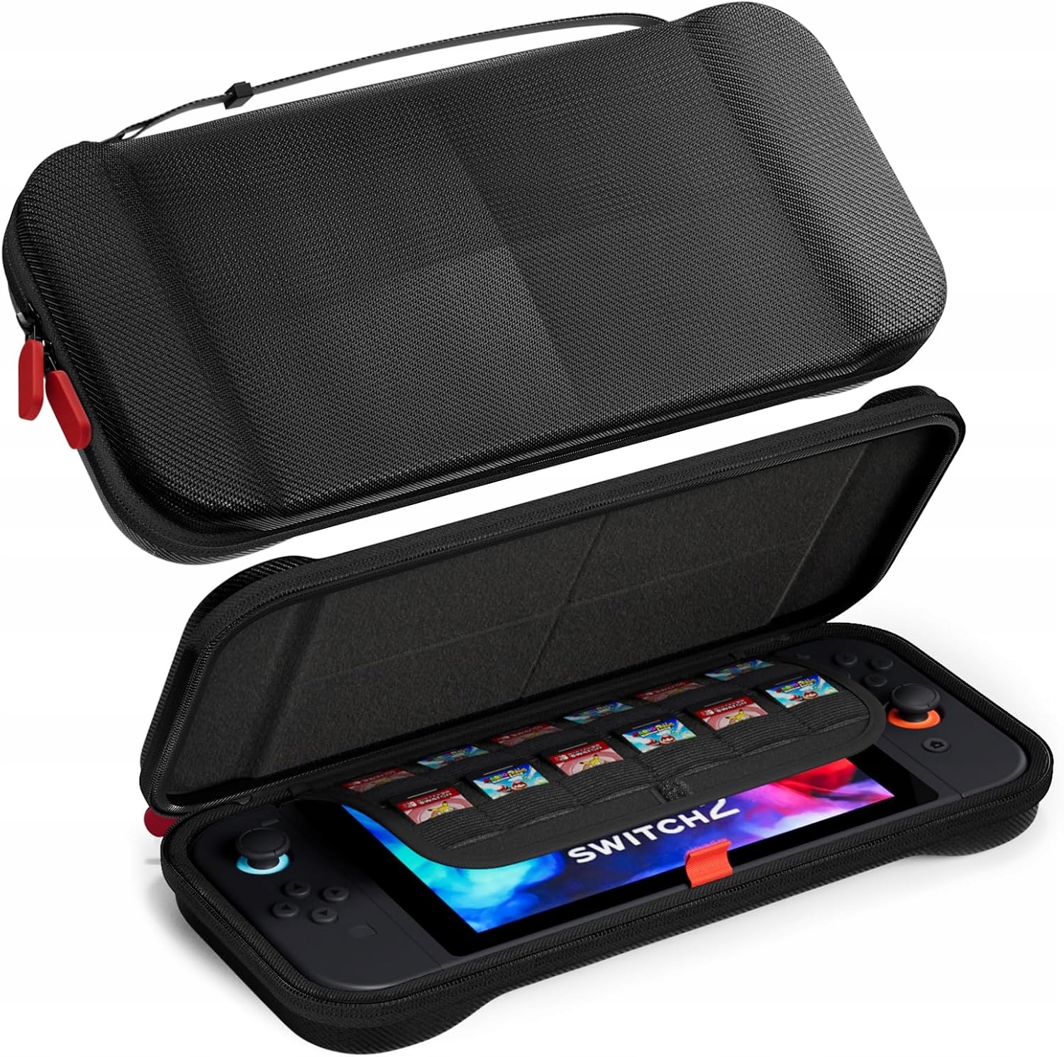 ETUI DO NINTENDO SWITCH 2 TWARDE EVA CZARNE 12 GNIAZD