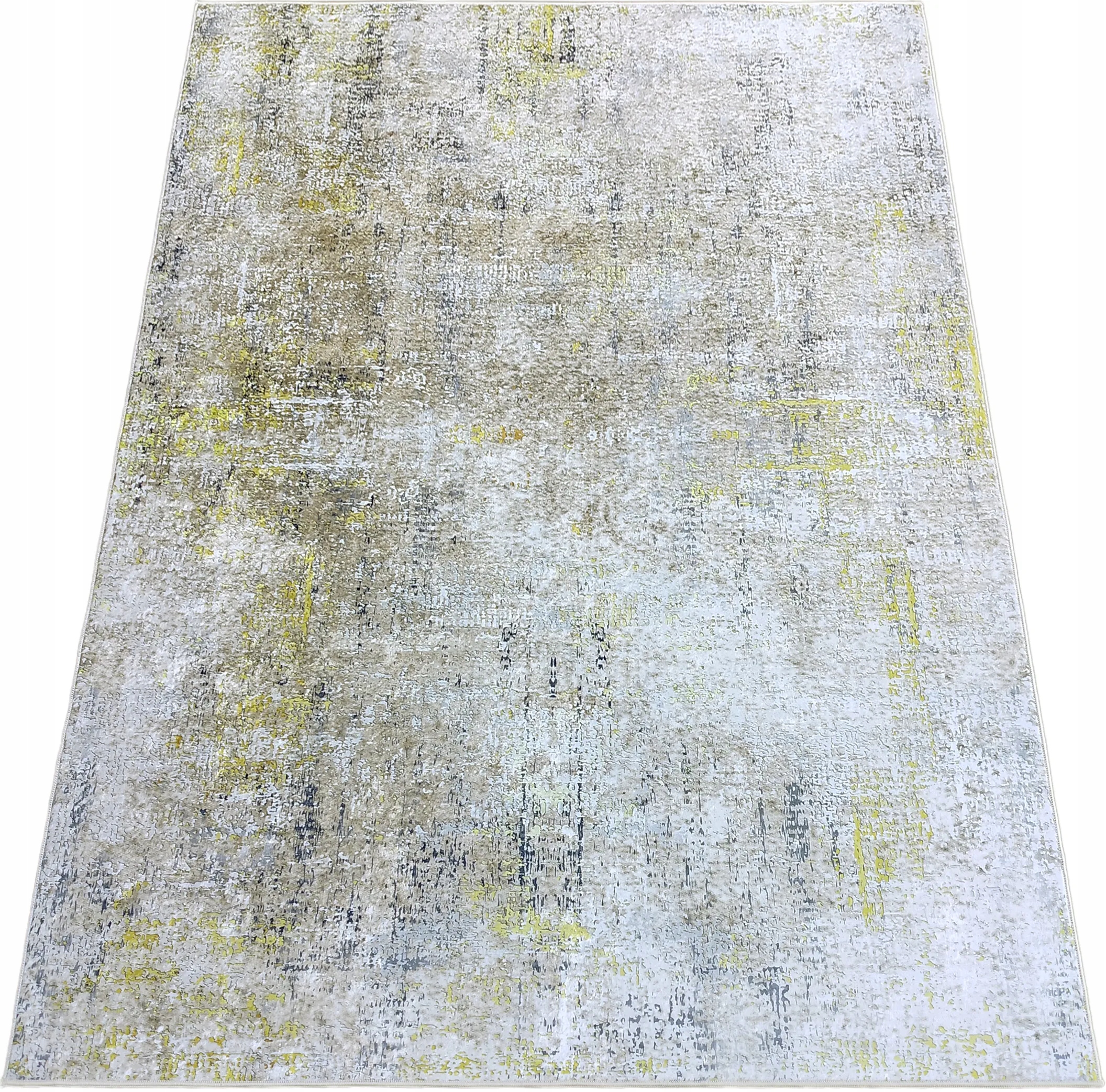 Koberec 140x190 Protiskluzový Vintage Beton Do Obývacího Pokoje Jídelny Žlutý