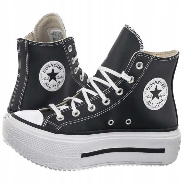 Dámské tenisky Converse Ctas Lift Double Stack Hi Black, černé