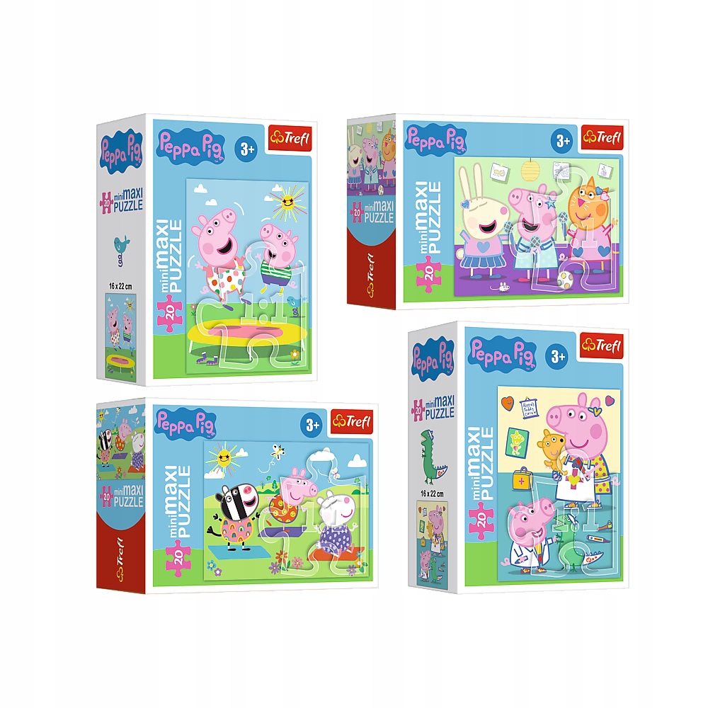 

Puzzle 20 el MiniMaxi Świnka Peppa Trefl 4szt MIX