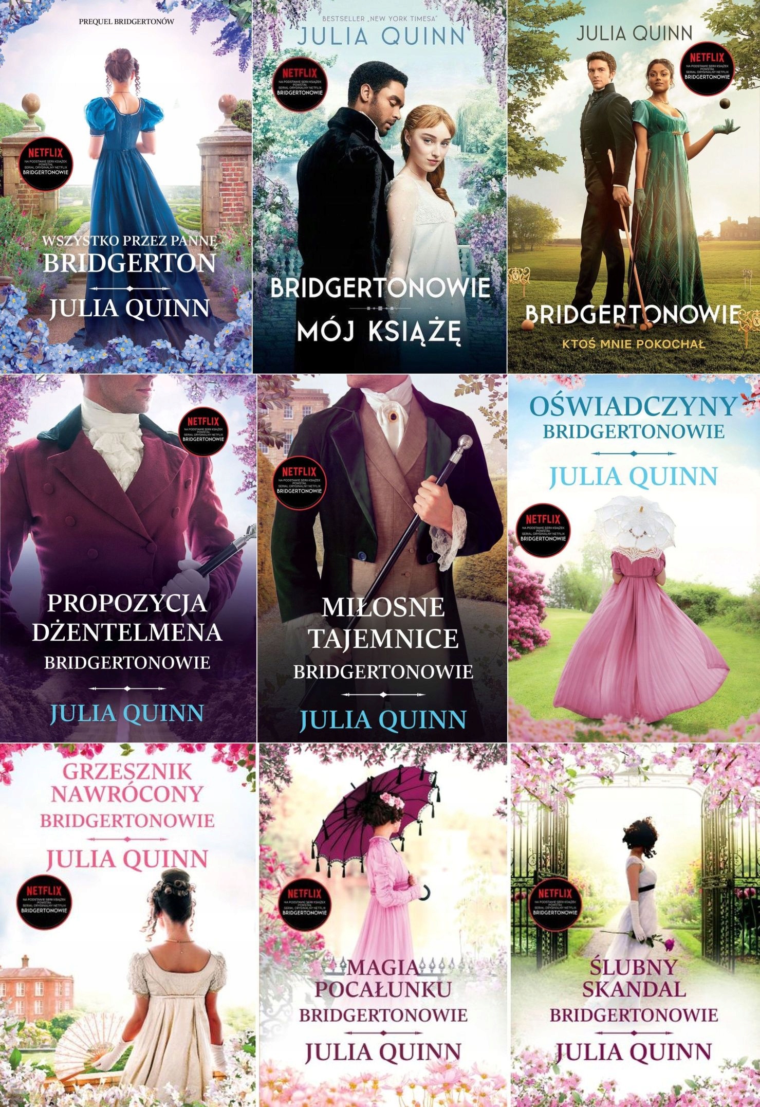 BRIDGERTONOWIE Julia Quinn Zestaw książek