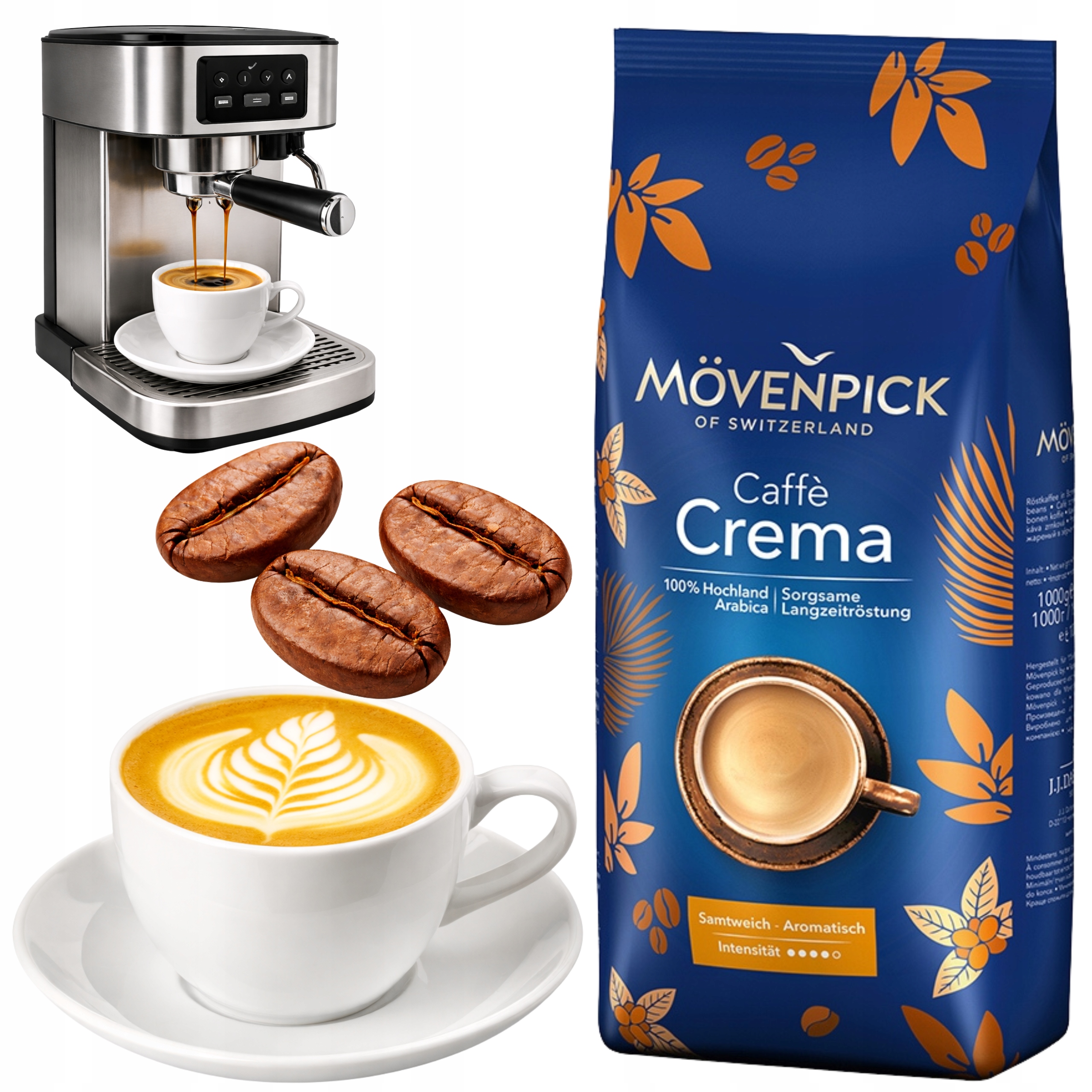 Movenpick Caffe Crema 1 kg – Kawa Ziarnista Arabica Aromatyczna