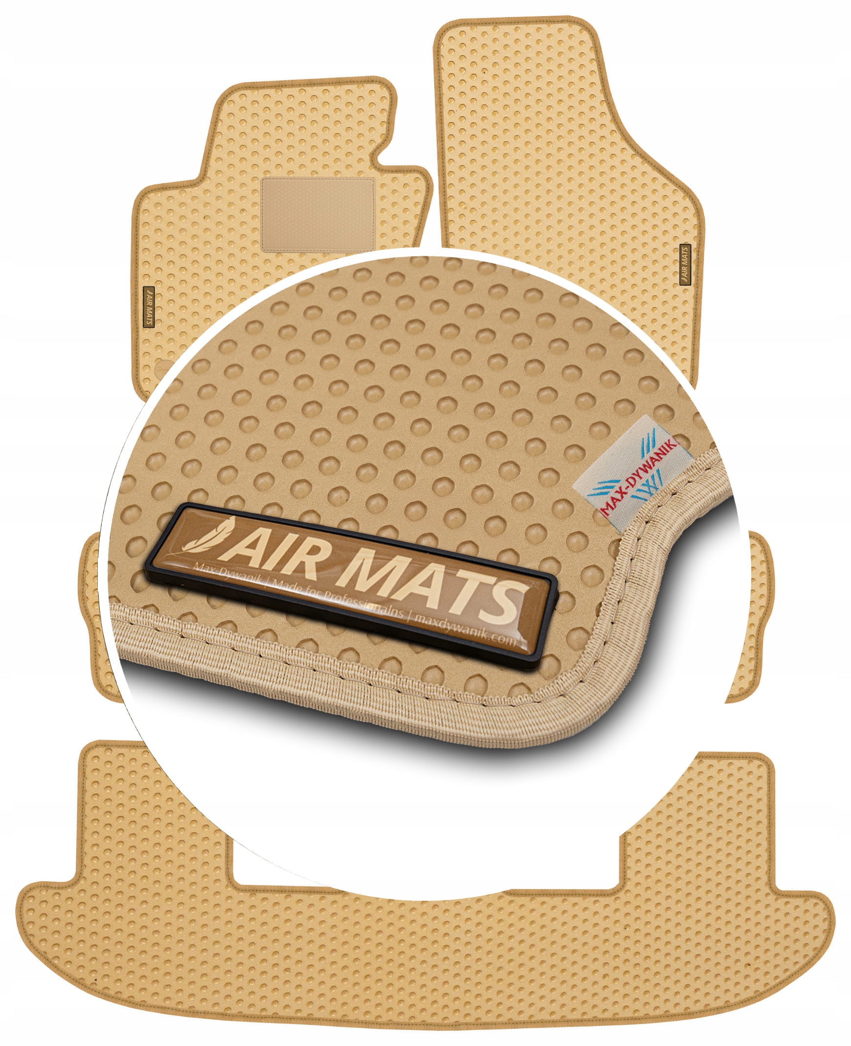 Vw Sharan II 7os 2010- Béžové gumové rohože Eva Air Mats