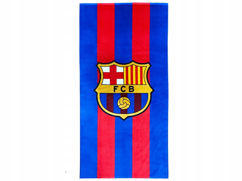 Fc Barcelona Ręcznik 300g/m2 Welurowy 75 x 150 Bawełna 100% Pasy Klubowe