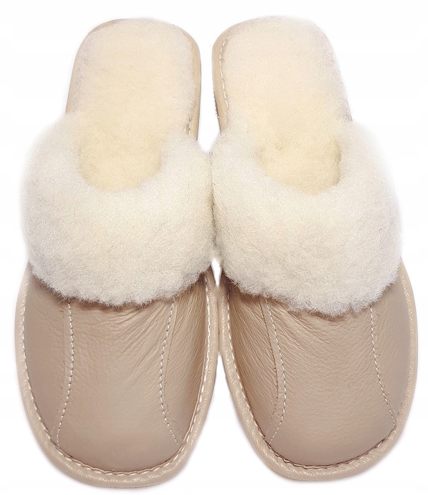 Kapcie Ciepłe Skóra Wełna Pantofle Góralskie *37* Kod producenta natural#