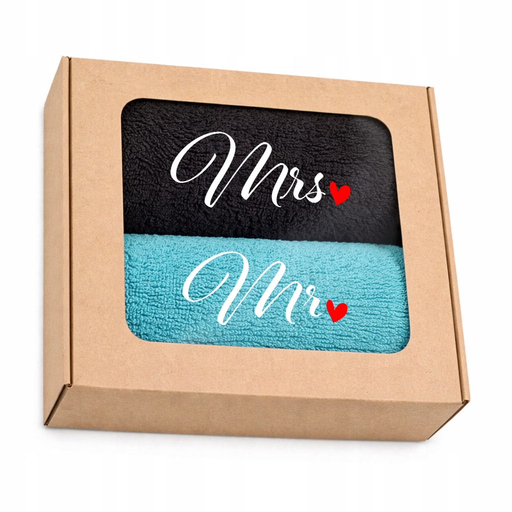 Sada ručníků 50x100 Výšivka Dárek Svatební Svatba Dárek Mrs & Mr Czar+ Turks