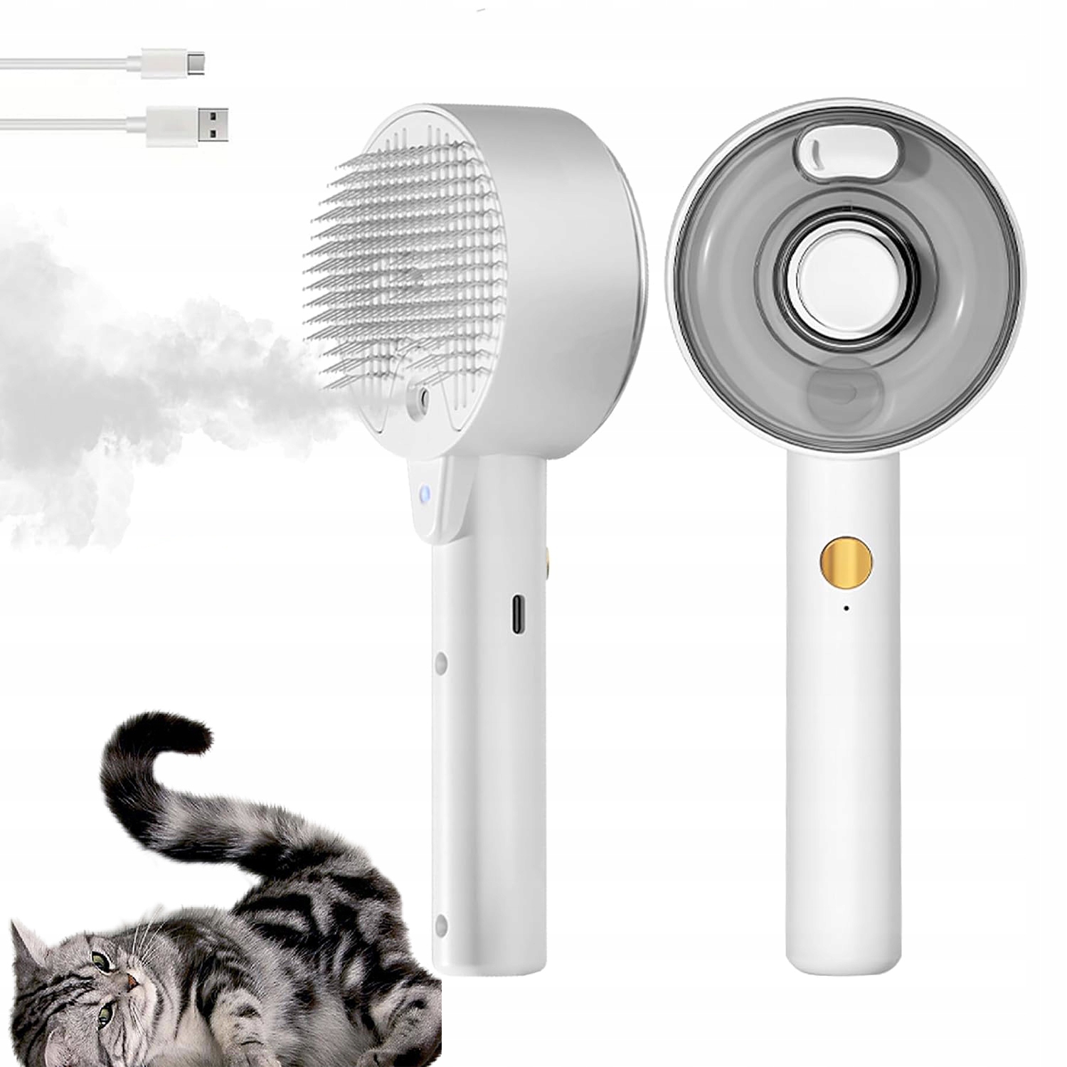 Levně Parní Kartáč Pro Psy A Kočky, Elektrický Masážní Přístroj Pro Péči O Zvířata, Sprej
