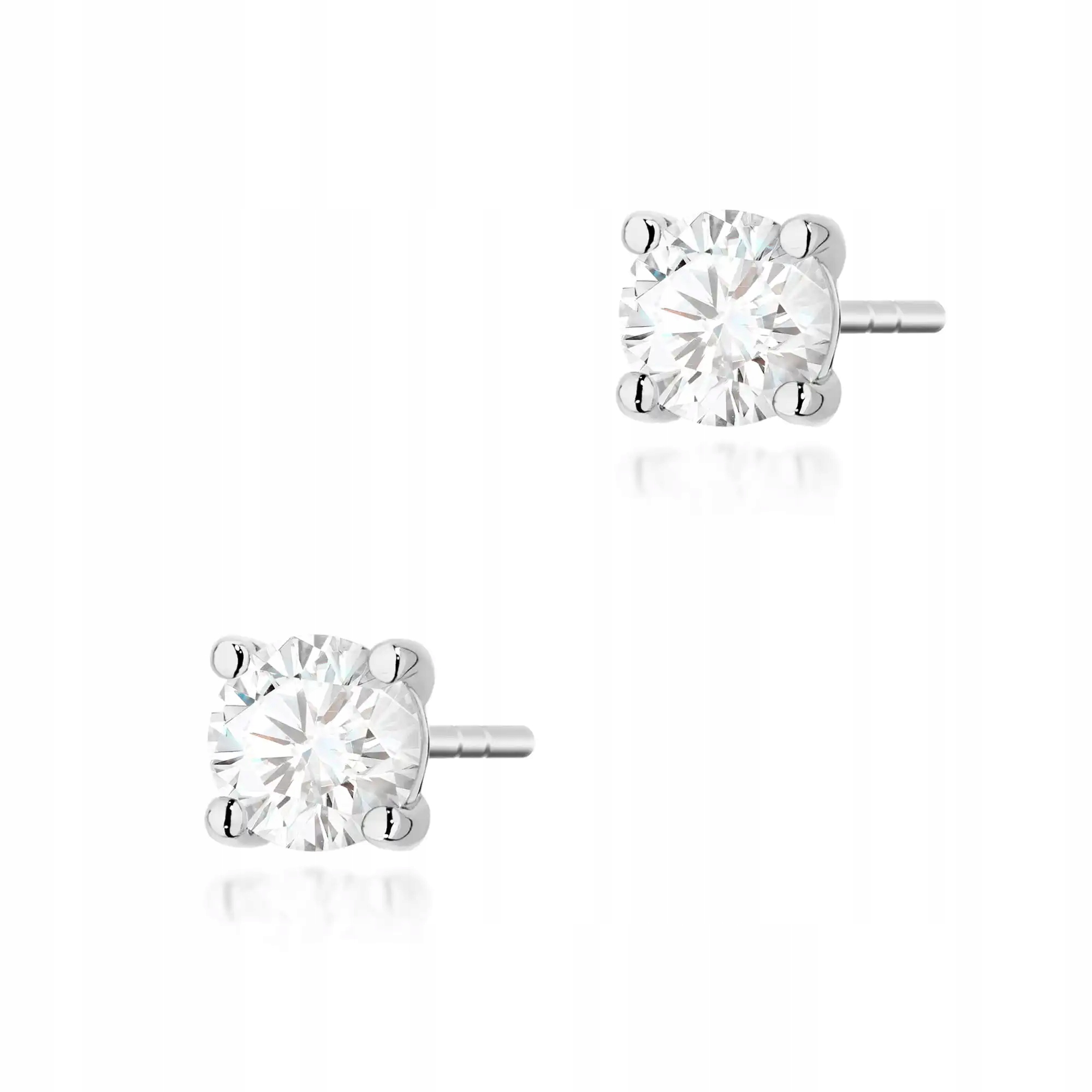 Náušnice zlaté dámské 585 s diamantem 0,50 ct bílé zlato efektní moderní