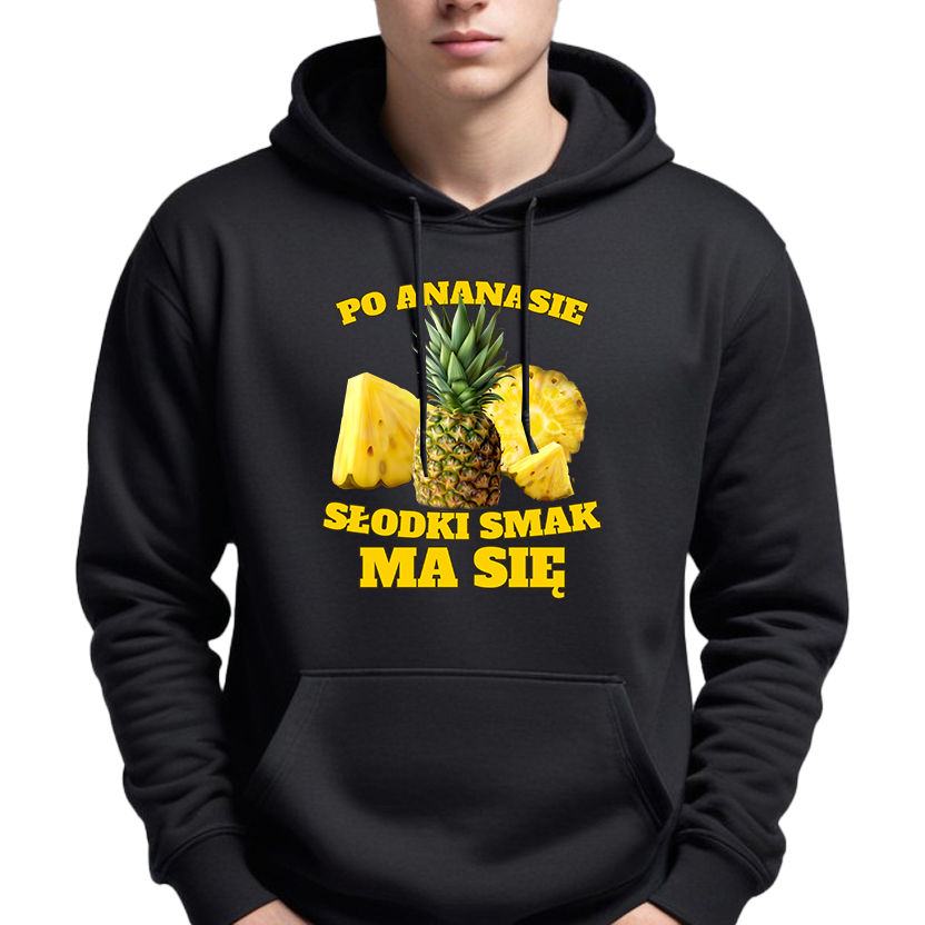 Mikina Černá S Kapucí Je Jako Dárek Po Ananasu A Má Sladkou Chuť