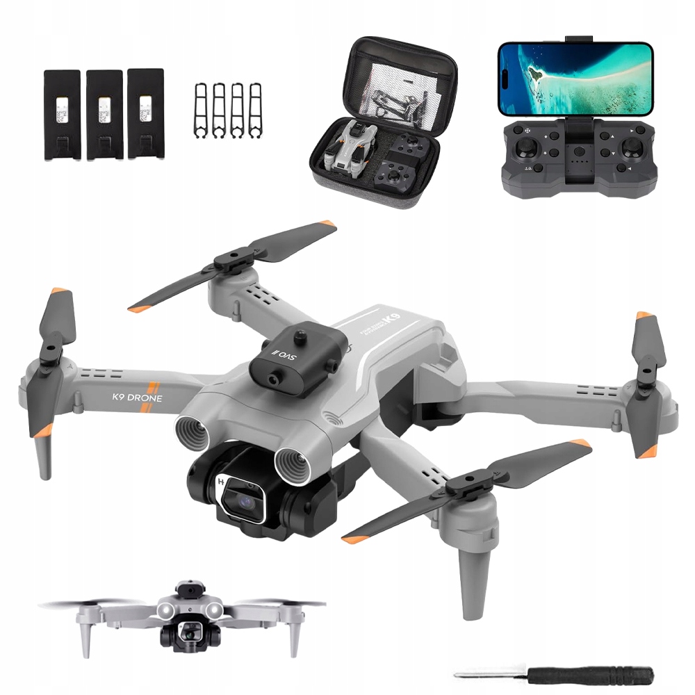 Dron 2 Kamery 4K Hd Na Dálkové Ovládání Hračka Rc Vznášení 100 m 3 baterie