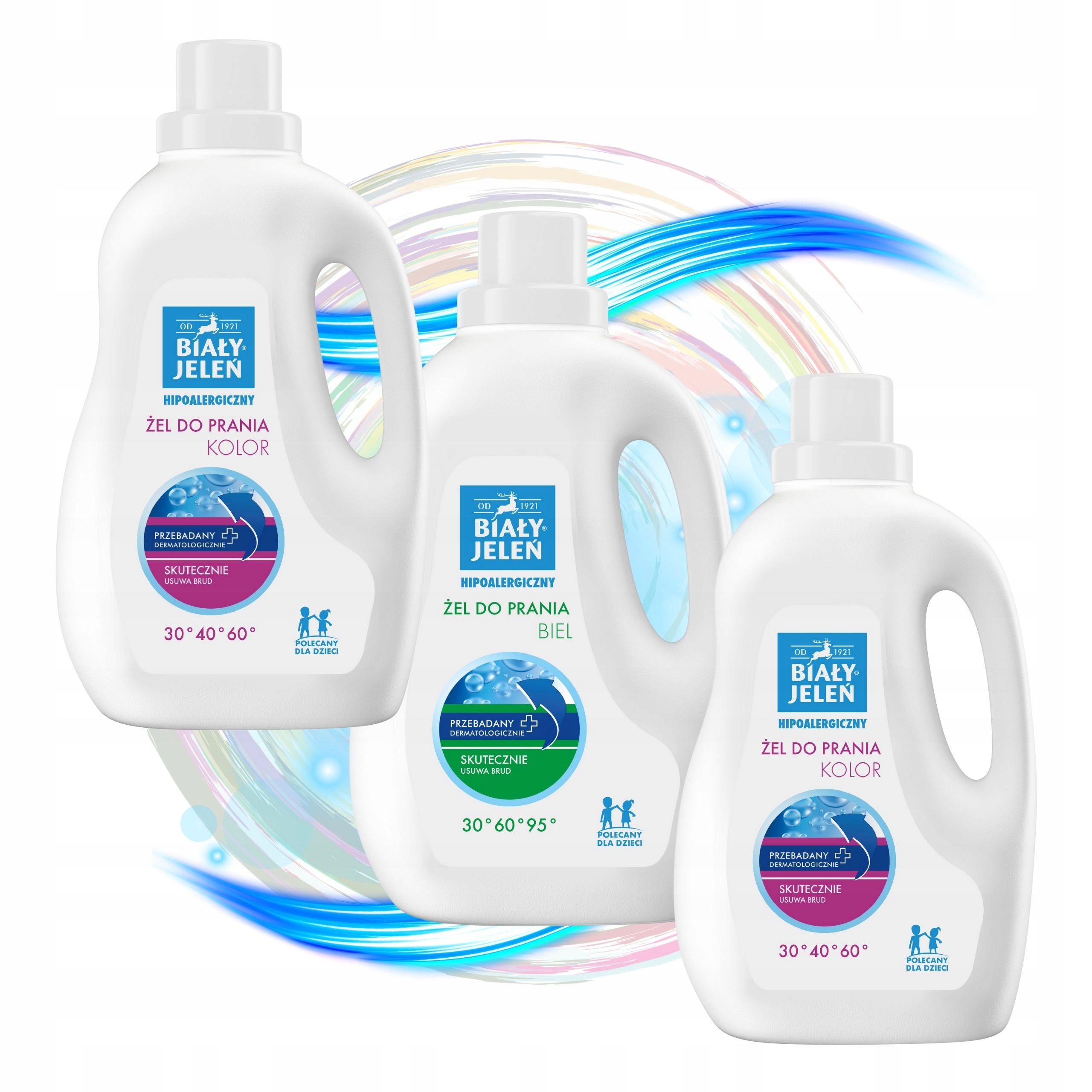 Levně 3 kusy Biały Jeleń prací gel Color+white