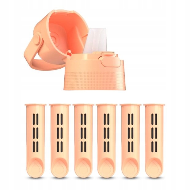 Zakrętka i 6 Wkładów do Butelki Filtrującej Dafi Solid Peach Fuzz