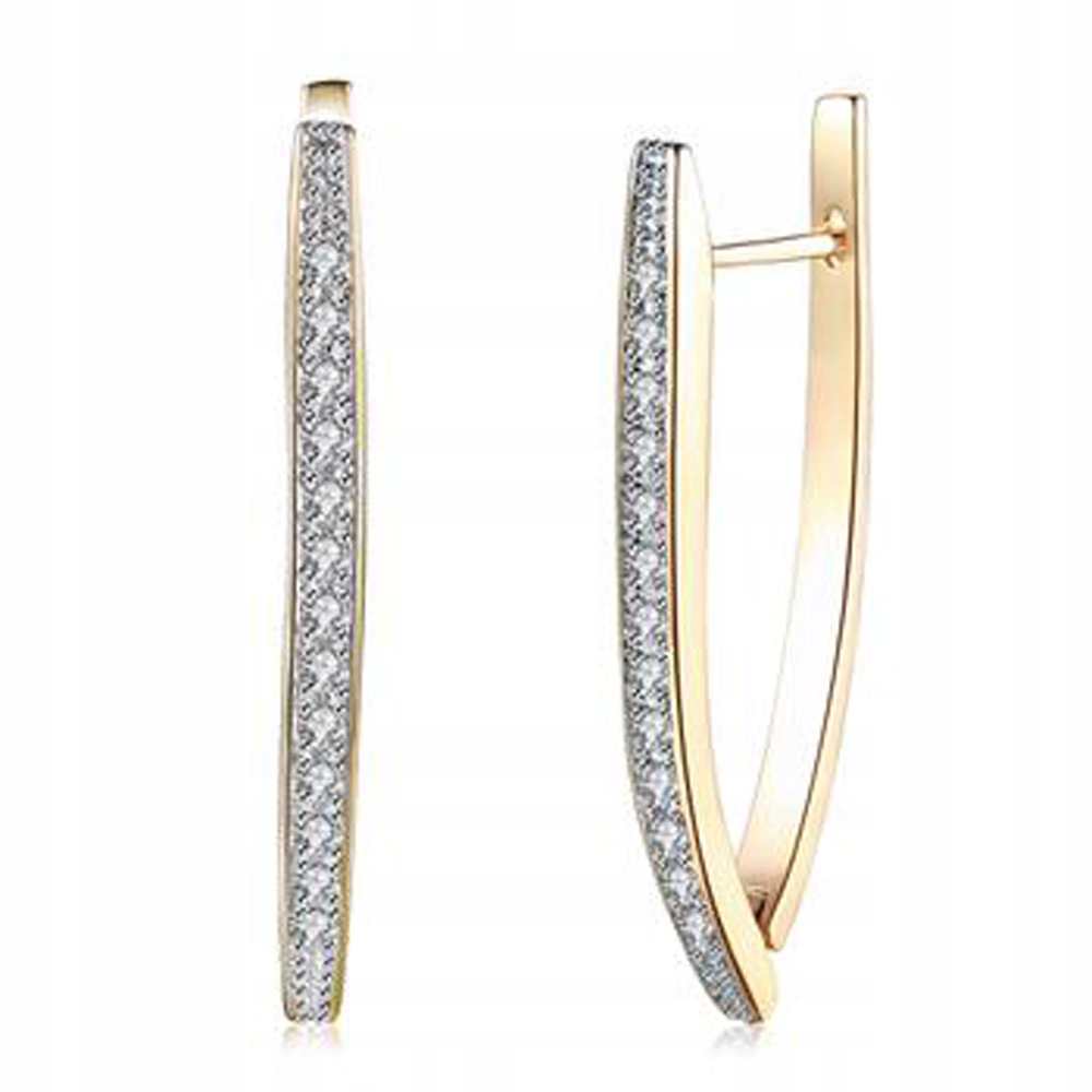 

Eleganckie, subtelne złote kolczyki cyrkonie 14k