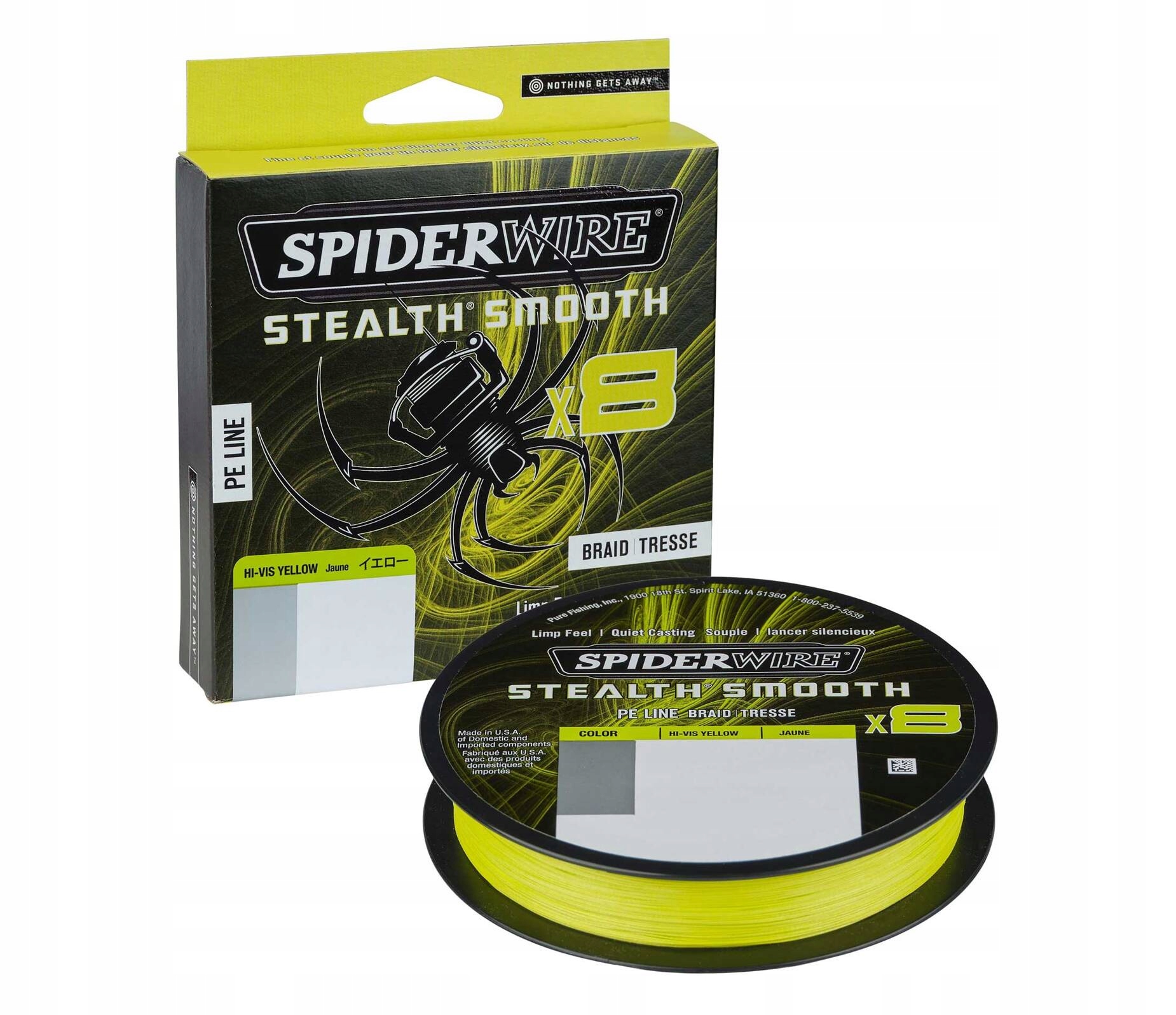 Plecionka Spiderwire Smooth 8 Hi-Vis Yellow 0,11mm 300m