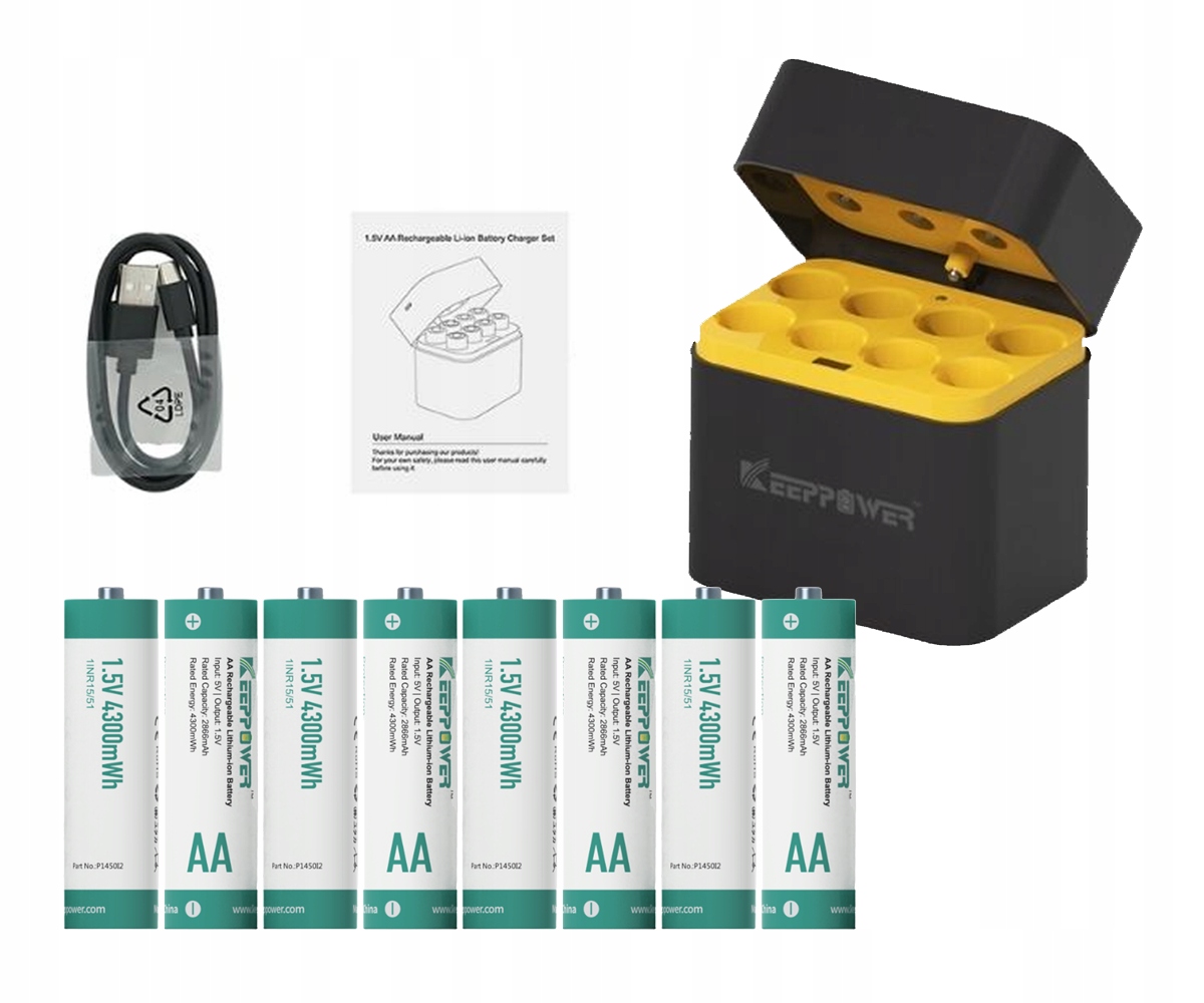 Szybka Ładowarka Keeppower i8 8x Aa Li-ION 1,5V 2866mAh 4300mWh diody