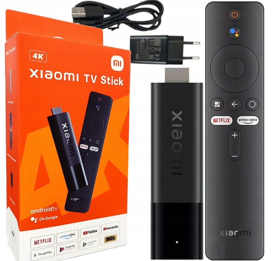 ODTWARZACZ MUTTIMEDIALNY XIAOMI MI WKŁADANY WTYCZKA PILOT NETFLIX TV STICK Złącze HDMI tak