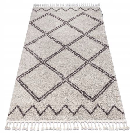 

Dywan kremowo-brązowy boho frędzle maroko 80x150