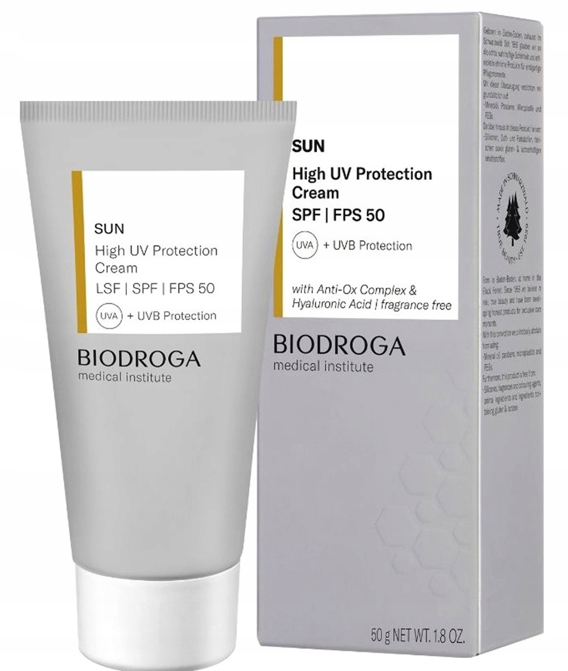 Krem ochrona Uv do twarzy Biodroga sun 50 Spf na dzień