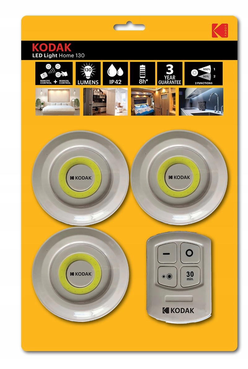 

3x Lampki Lampy bezprzewodowe Kodak +Pilot do Domu