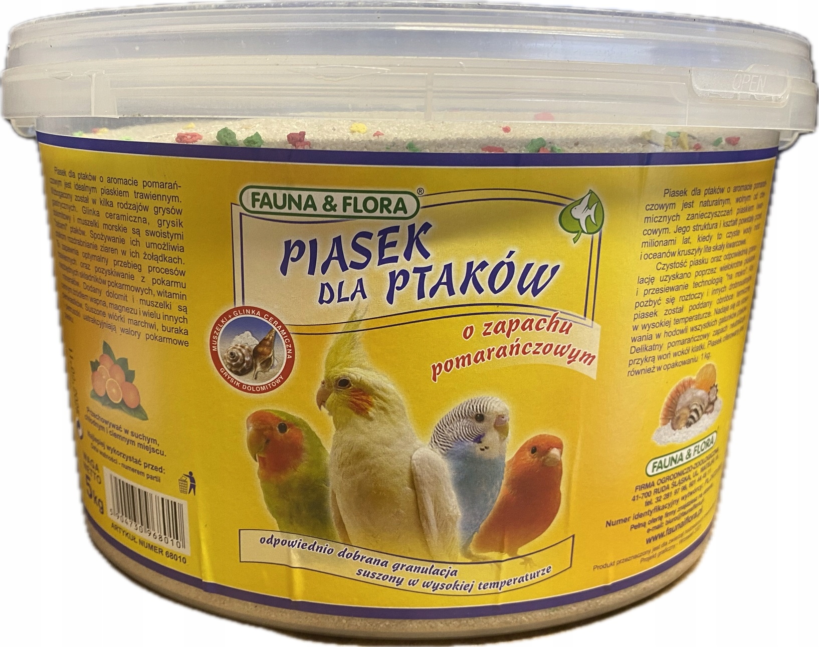 Pomerančový Písek Pro Ptáky Fauna Flora 5 Kg vůně přírodní minerál
