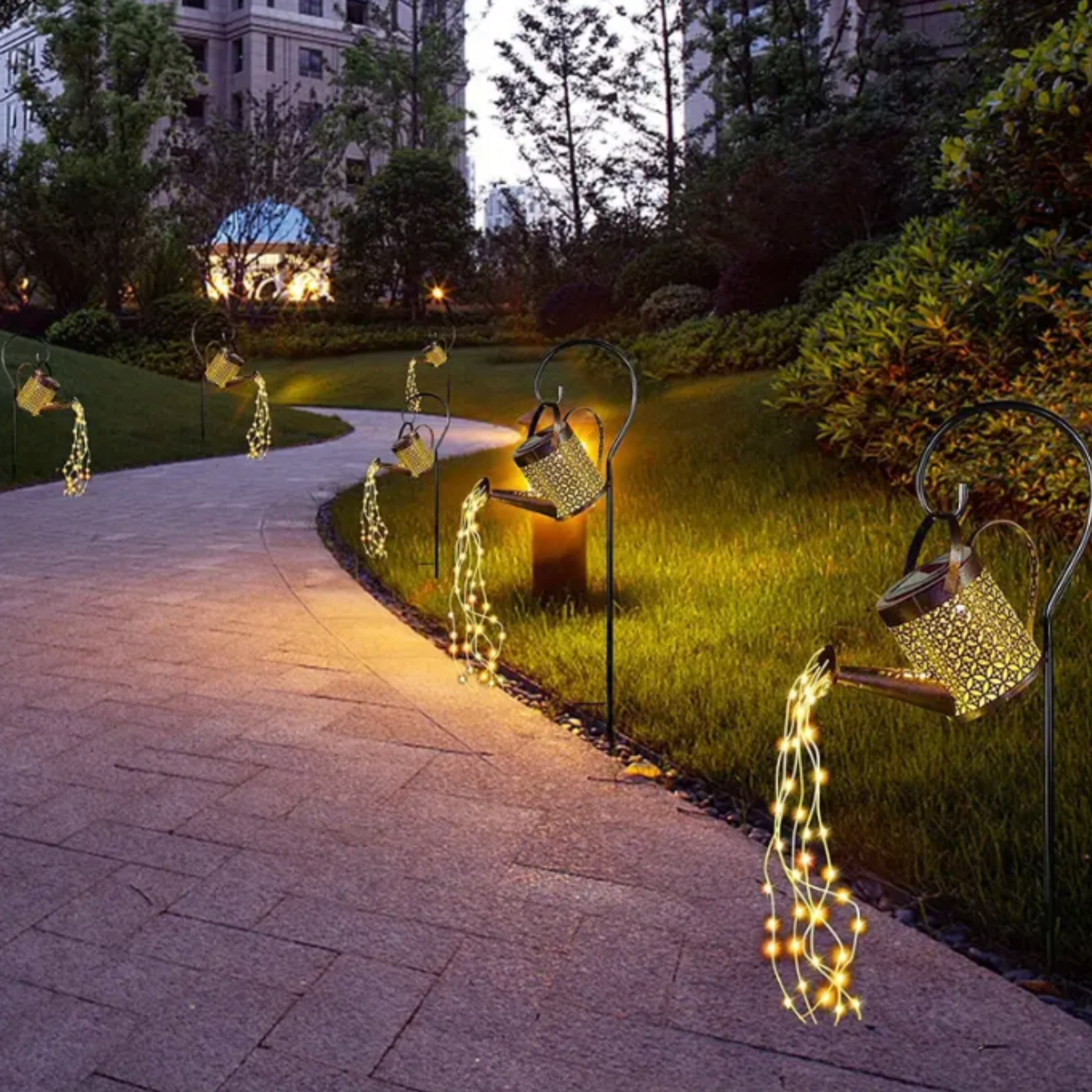 LAMPA OGRODOWA SOLARNA KONEWKA LED WBIJANA Z CZUJNIKIEM OZDOBA GIRLANDA XXL Kąt świecenia 360°