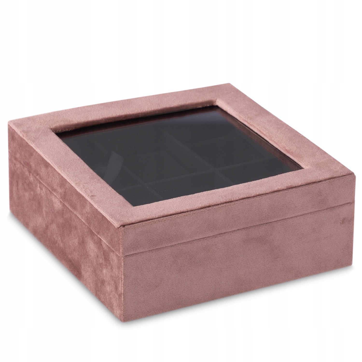 

Szkatułka welur na biżuterię organizer Różana 18cm