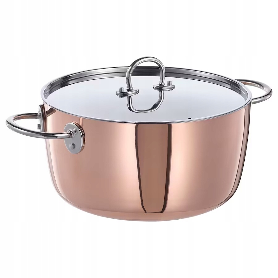 Hrnec s víkem, měď/ocel, nerez, 5 l Ikea Finmat