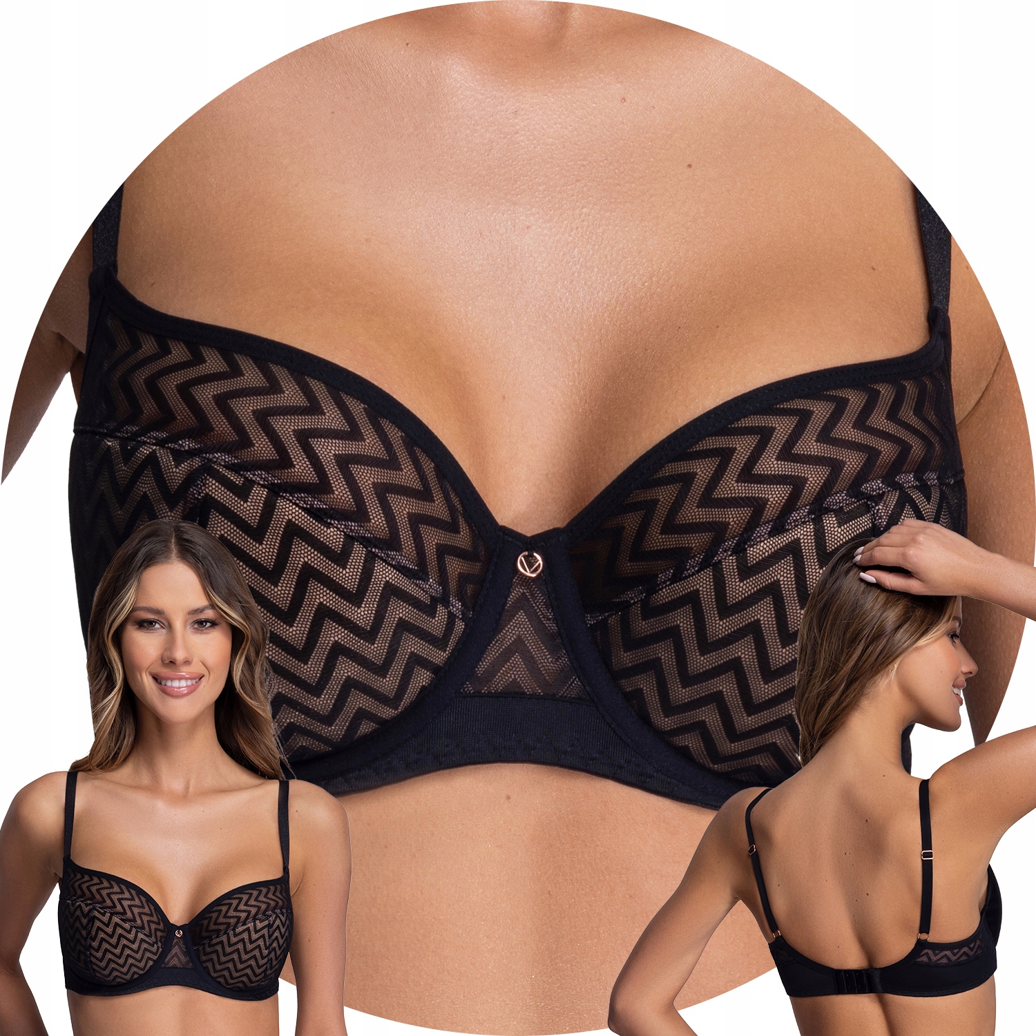 Ava 2102 Innesa black 90C czarny Biustonosz półusztywniany Semi Soft