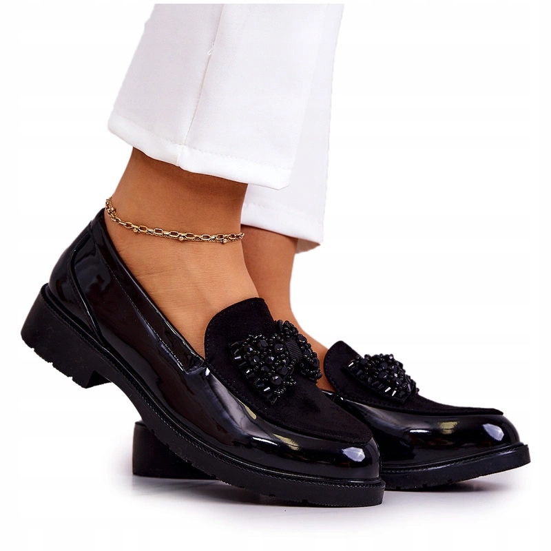 Elegantní Lakované Mokasíny Černé 37