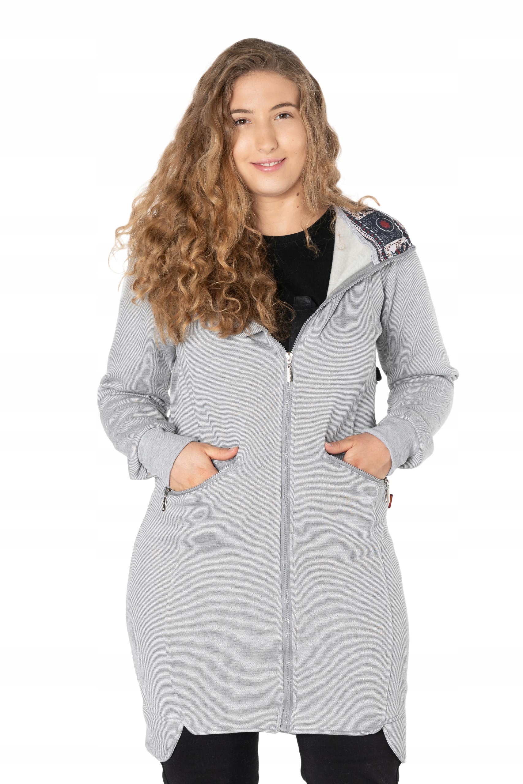 

Ciepła Długa Bluza Tunika Dresowa Damska 209-3 r L