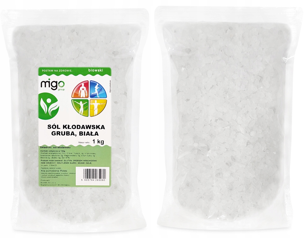 SÓL KŁODAWSKA, kamienna, Biała GRUBA - 1kg Kod producenta 5905794265060