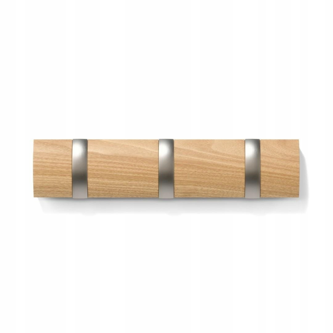 Věšák se 3 úchyty Dřevěný Flip