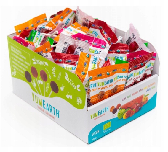 Levně Eko Lízátka 100 ks Yumearth Zdravější náhrada Bez bílého cukru