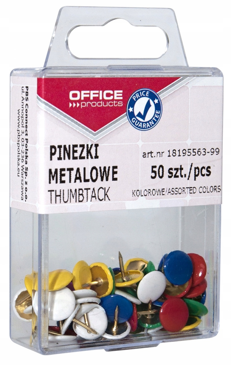 

Pinezki kolorowe 50szt mix do tablic korkowych