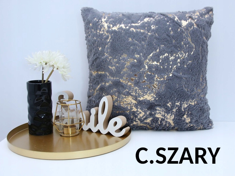POSZEWKA DEKORACYJNA 40X40 PLUSZ ZŁOTY MARMUR GOLD Marka RoomTime