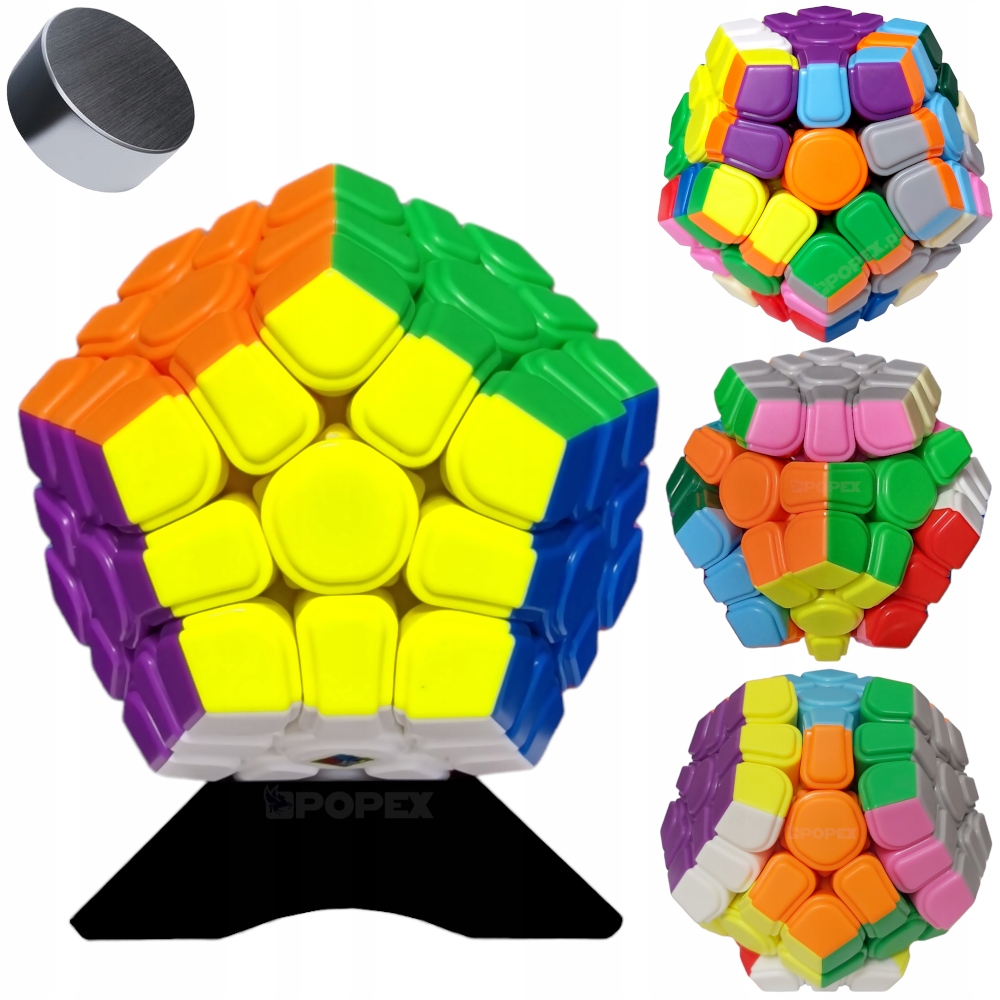 PROFESJONALNA MAGNETYCZNA KOSTKA MOYU MEGAMINX DWUNASTOŚCIAN 3x3 PODSTAWKA