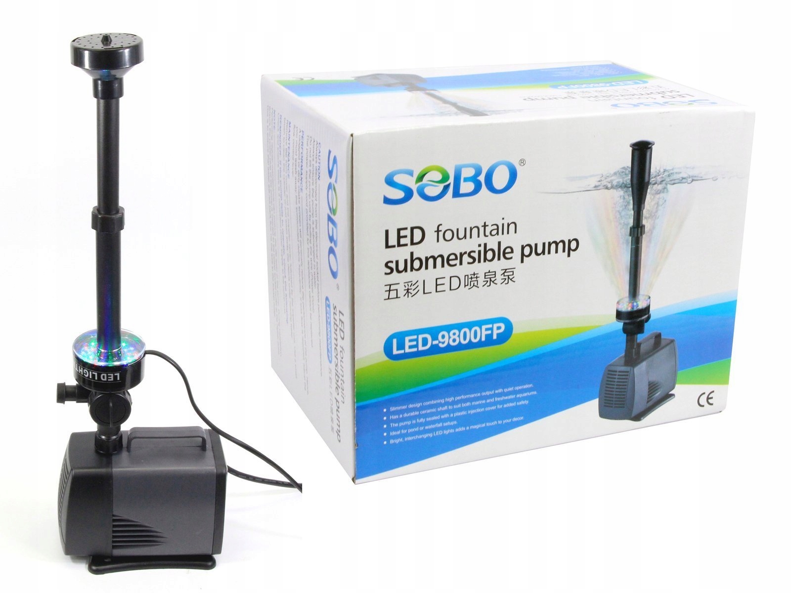 

Sobo Pompa Fontanna 5500l/h Z Oświetleniem Led Rgb