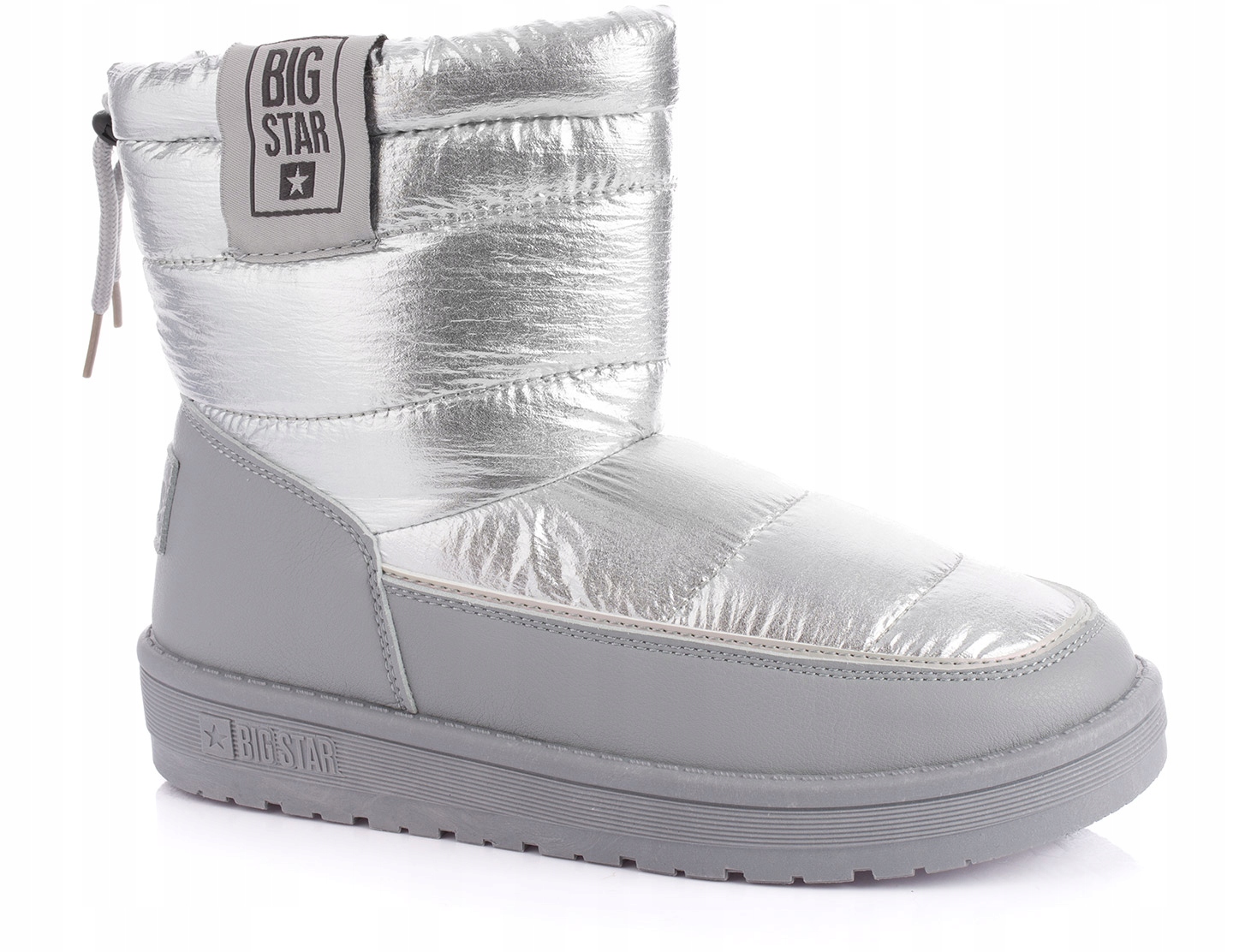 BIG STAR BUTY BOTKI ŚNIEGOWCE OCIEPLANE FUTERKIEM DAMSKIE SREBRNE r. 37