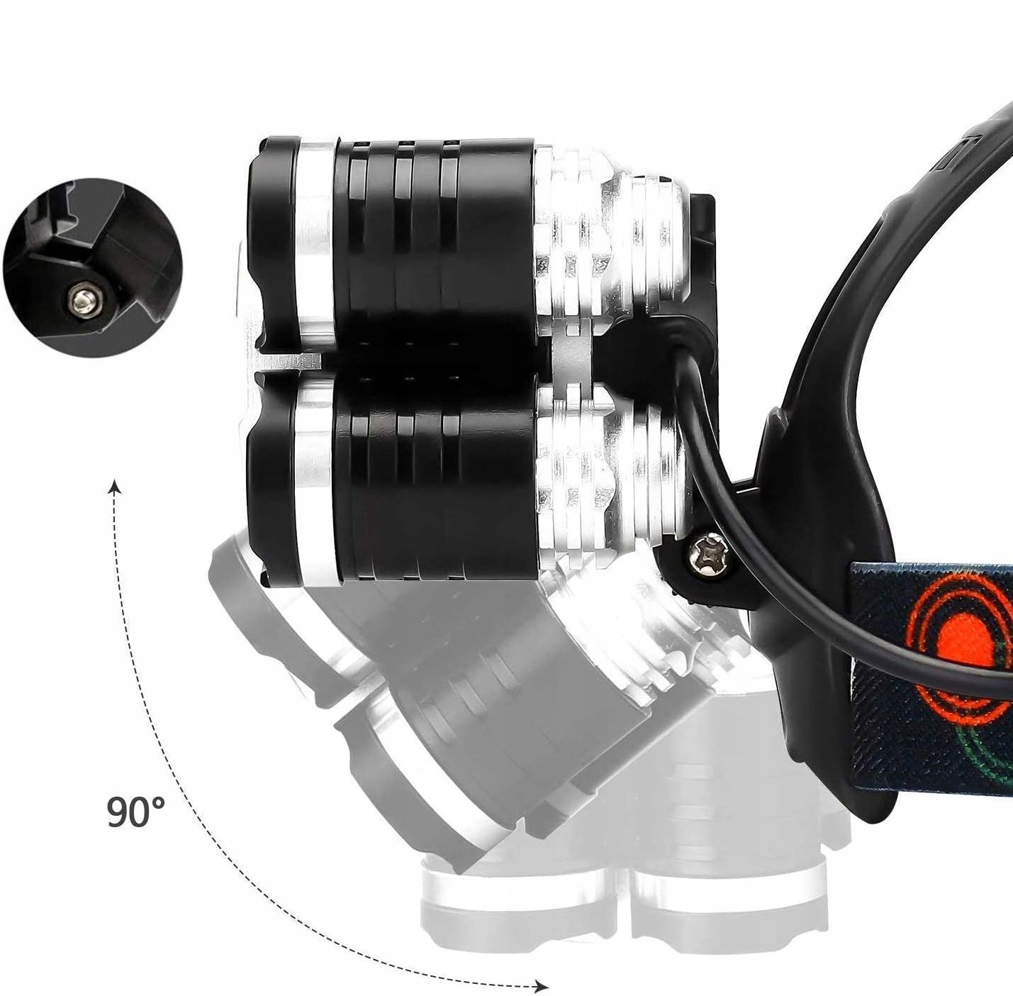 LATARKA CZOŁOWA 5 LED ZOOM MOCNA LAMPKA REFLEKTOR CZOŁÓWKA WODOODPORNA Kod producenta BOX10