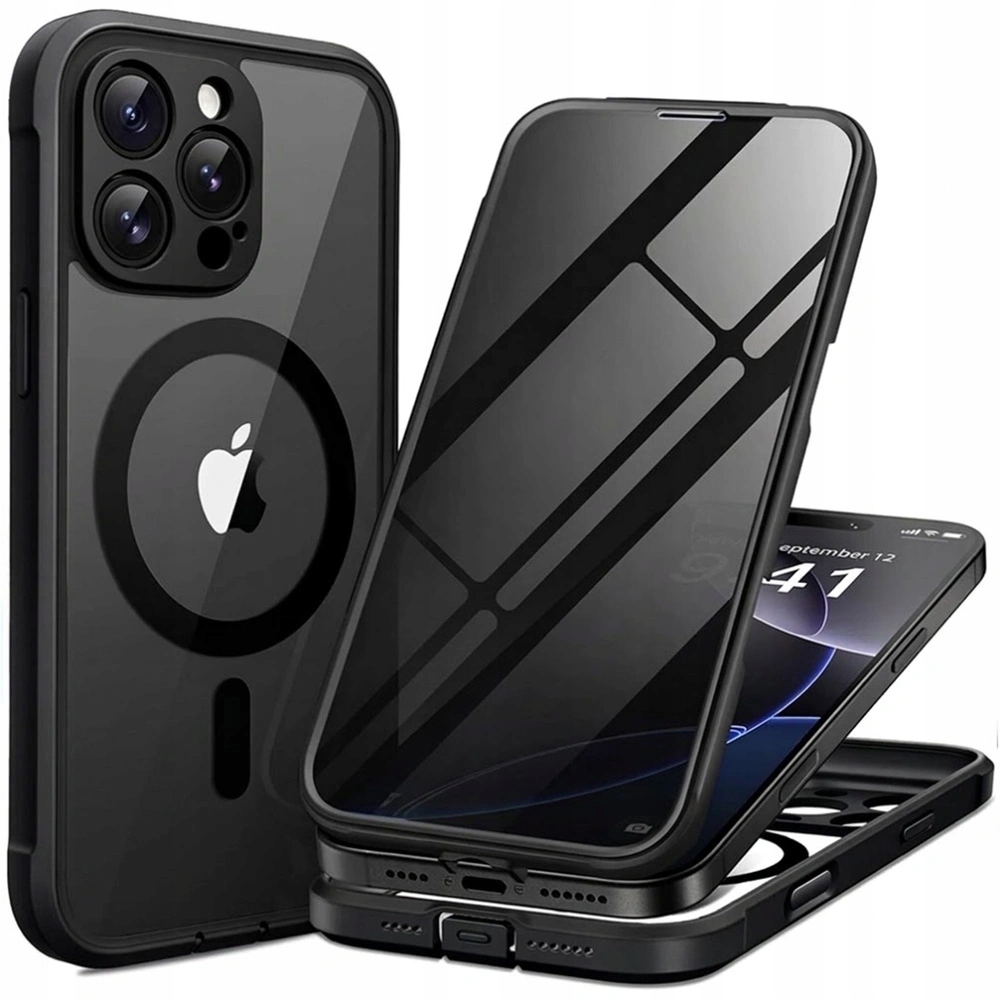 Pouzdro Berfy pro iPhone 16 Pro Max, MagSafe se sklem na displej, ovládání kamerou