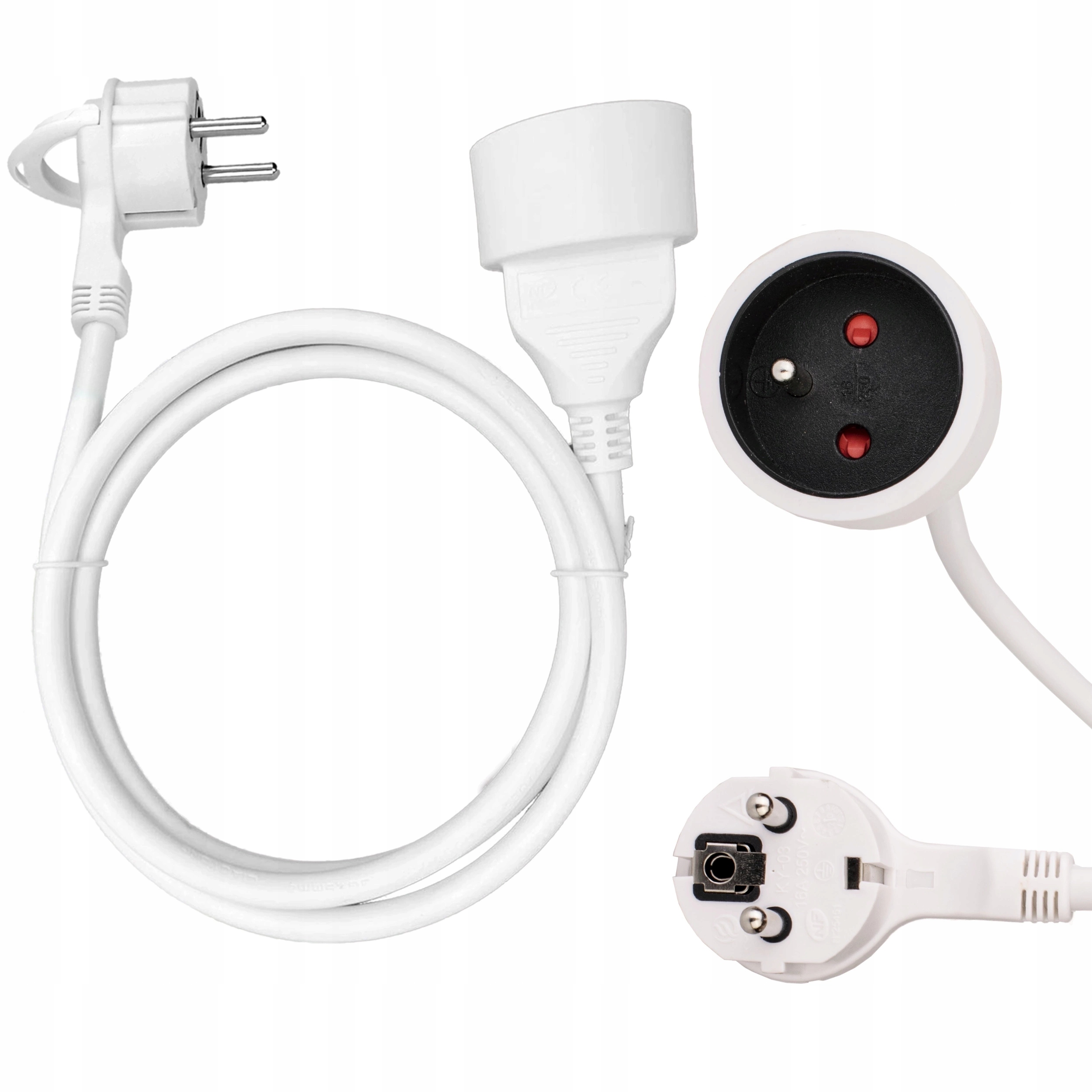 

Przedłużacz Kabel 3m Pojedynczy Płaska Wtyczka