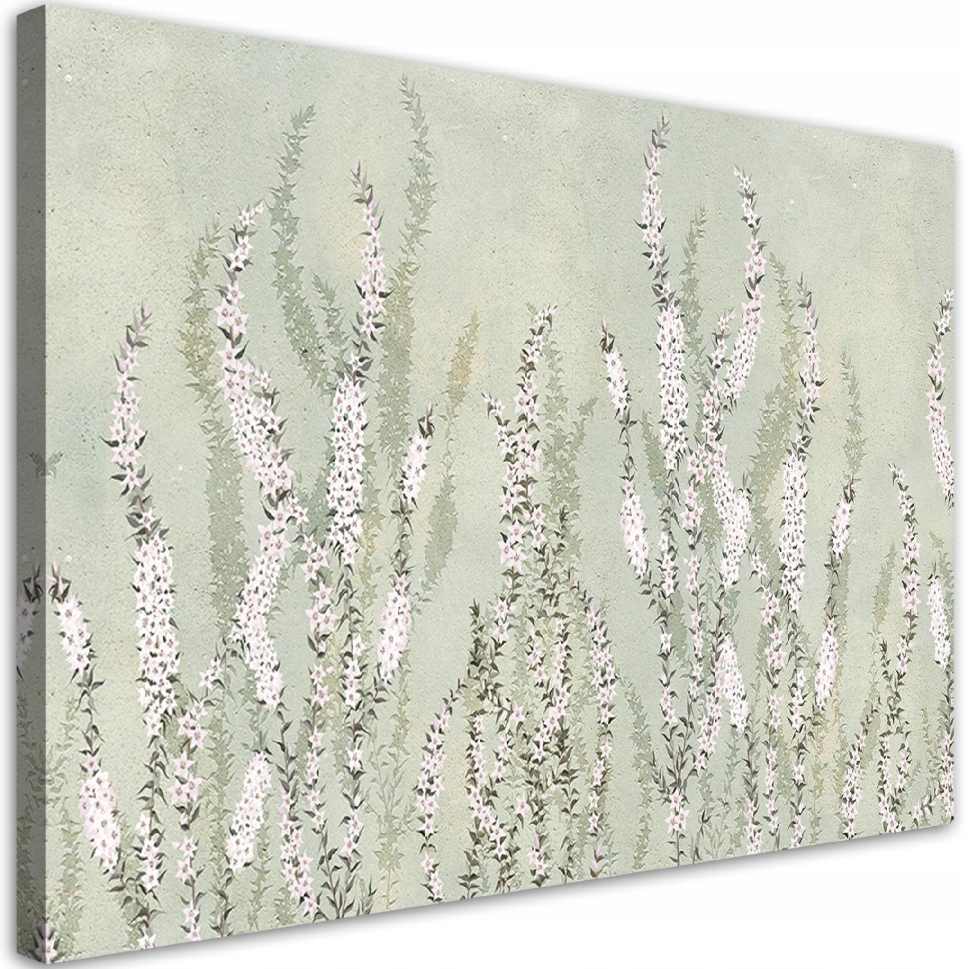 Obraz na plátne, Kvety na pozadí steny 120x80